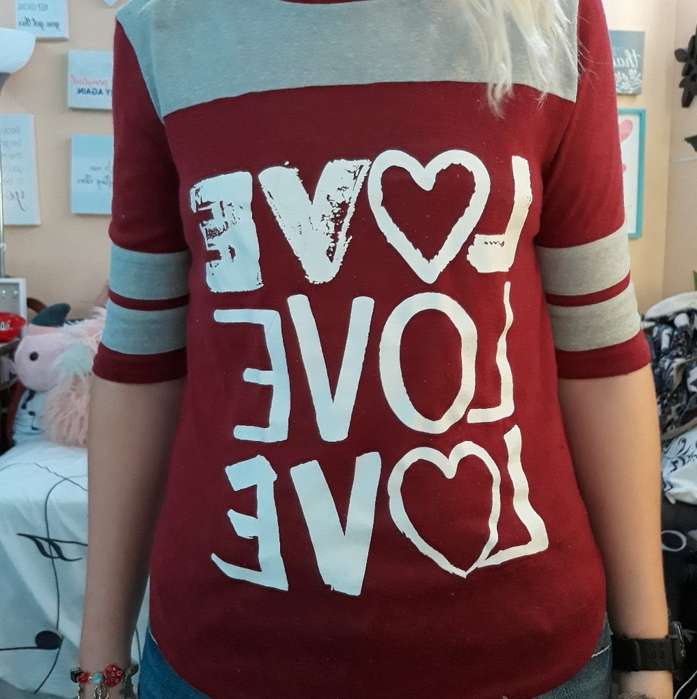 Maroon Love Love Love Tshirt